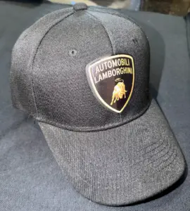 Automobili Lamborghini 3-D UV patch on a black hat