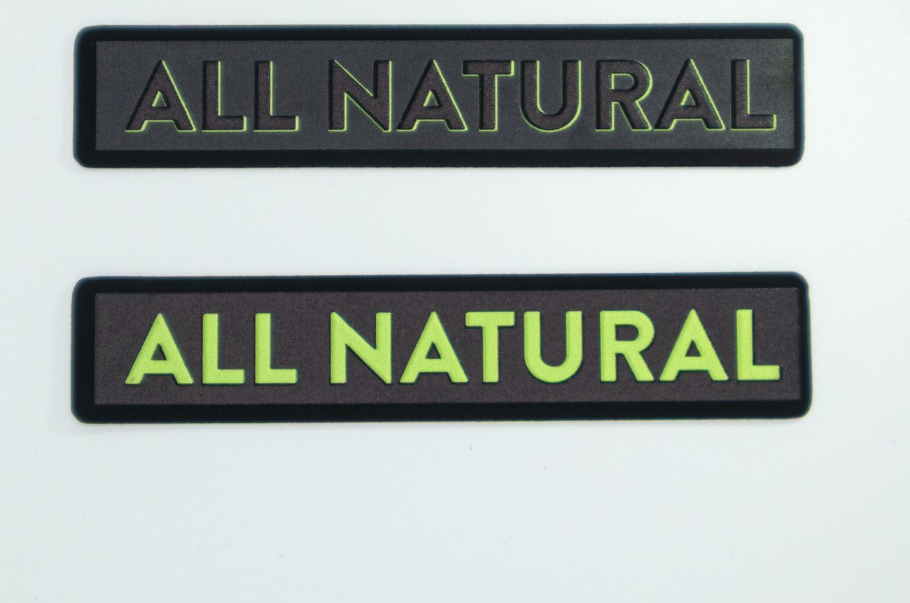 BurgerFi All Natural 3D UV patch tags