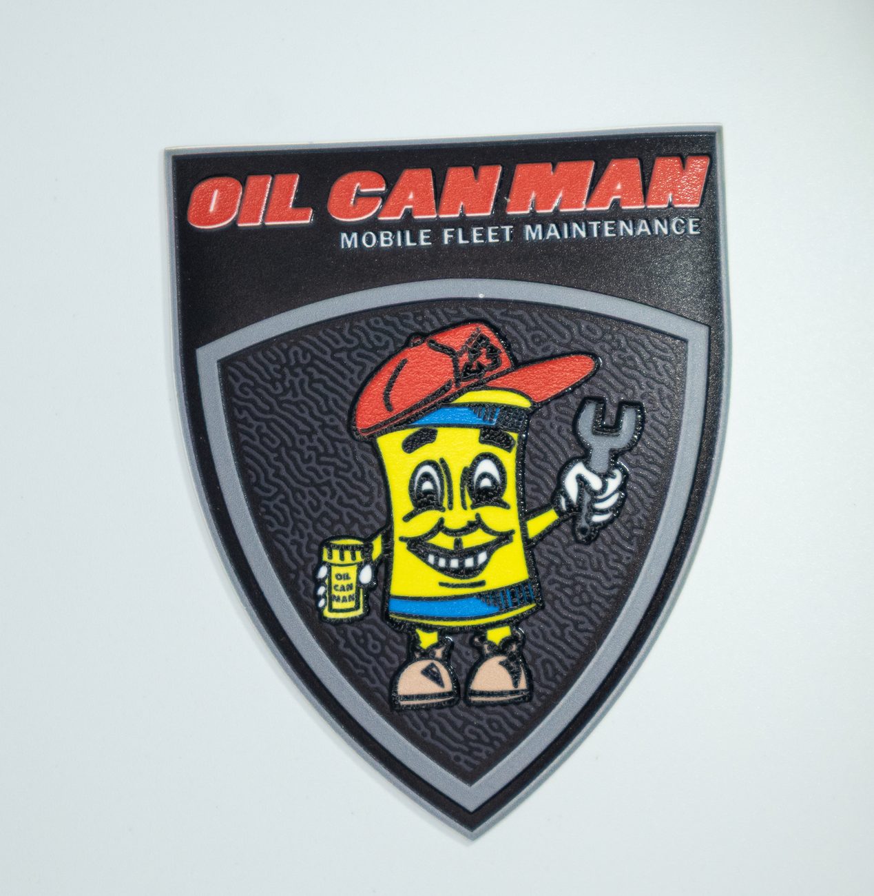Oil Can Man fleet maintenance 3D UV patch