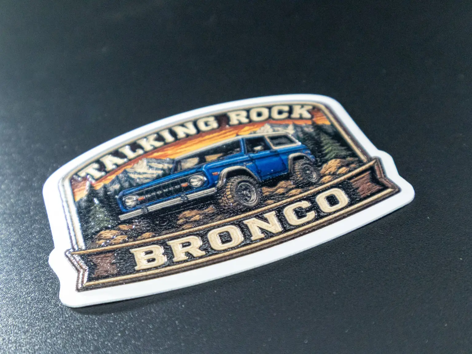 Talking Rock Bronco 3-D UV patch on black
